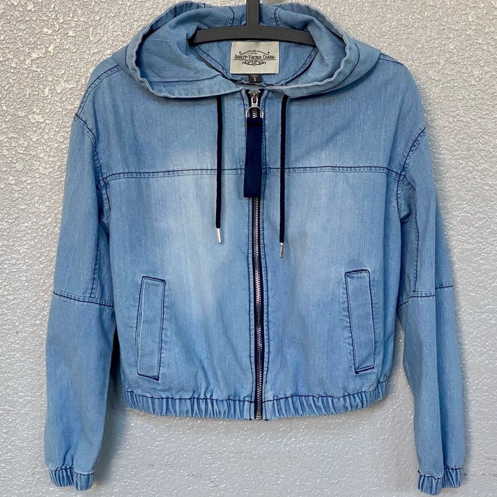 Ashley Vintage Charm Cropped Denim Jacket, Size S